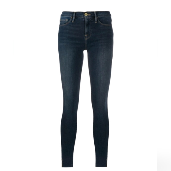 Frame Denim Denim - Frame Le Skinny De Jeanne Slit Rivet Raw-edge Jeans in Fayette